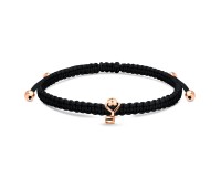 Rose Gold Plated Silver Key with Matt Rope Bracelet BR-302-RO-GP